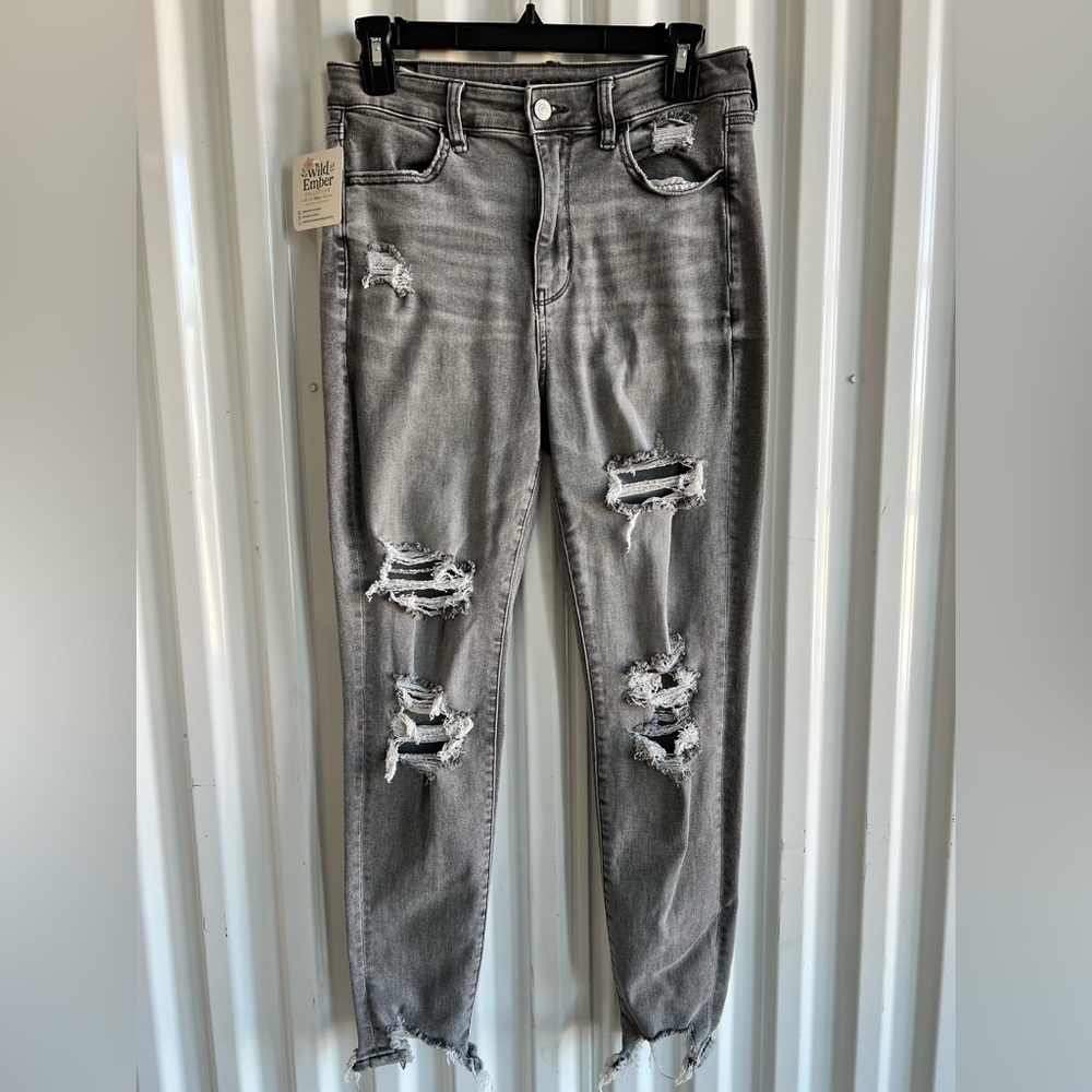 American Eagle Outfitters Ripped Gray Skinny Jeans